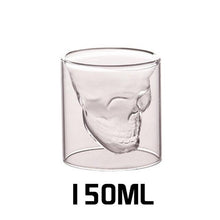 Load image into Gallery viewer, Skull Double Cup Coffee Mug Double-layered Transparent Crystal Skull Head Glass Cup For Household Whiskey Wine Vodka Bar Club Beer Wine Glass