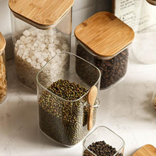 Load image into Gallery viewer, Clear Glass Containers for Pantry with Wooden Spoon