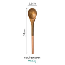 Load image into Gallery viewer, Wooden Cooking Utensils Set with Pink Rose Gold Handles