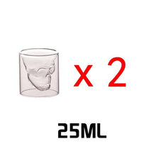 Load image into Gallery viewer, Skull Double Cup Coffee Mug Double-layered Transparent Crystal Skull Head Glass Cup For Household Whiskey Wine Vodka Bar Club Beer Wine Glass