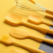 Load image into Gallery viewer, Yellow Kitchen Utensil Set, Stainless Steel & Silicone Heat Resistant Professional Cooking Tools (BPA Free)