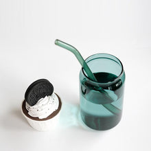 Load image into Gallery viewer, Can Shaped Colored Glass Cups With Straws