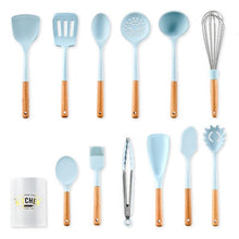 Load image into Gallery viewer, New Tiffany Blue & White Silicone Cooking Utensils (BPA Free)
