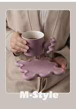 Load image into Gallery viewer, Trend Klein Blue Handmade Ceramic Cups With Big Handle For Coffee Tea Milk Creative Splash Ink Mugs Gifts Home Office Drinkware