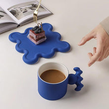 Load image into Gallery viewer, Trend Klein Blue Handmade Ceramic Cups With Big Handle For Coffee Tea Milk Creative Splash Ink Mugs Gifts Home Office Drinkware