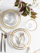Load image into Gallery viewer, Irregular Gold Inlay Edge Glass Serving Bowls and Plates