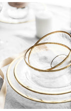 Load image into Gallery viewer, Irregular Gold Inlay Edge Glass Serving Bowls and Plates