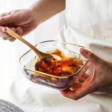 Load image into Gallery viewer, Hammered Texture Glass Bowl with Gold Trim