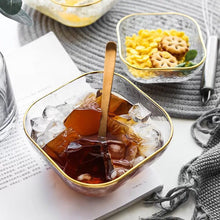 Load image into Gallery viewer, Hammered Texture Glass Bowl with Gold Trim