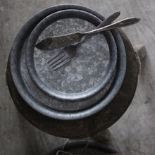 Load image into Gallery viewer, Iron Craft Storage Serving Tray, Antique Metal Round Tray