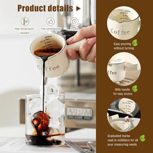 Load image into Gallery viewer, INSETLAN Espresso Cups, 2 Pack Espresso Coffee Ceramic Measuring Cup, 90ML Espresso Cups with Handle, Espresso Shot Coffee Cup with V-Shaped Mouth, Pitcher for Coffee Espresso Making Frothing
