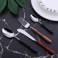 Load image into Gallery viewer, Stainless Steel Cutlery With Wooden Handle Set
