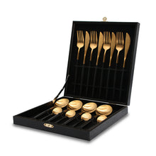 Load image into Gallery viewer, Black Gold Cutlery Gift Box
