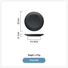 Load image into Gallery viewer, Black Crystal Frosted Ceramic Plate
