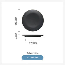 Load image into Gallery viewer, Black Crystal Frosted Ceramic Plate
