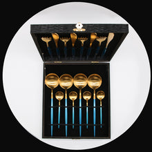 Load image into Gallery viewer, Blue Gold Cutlery Gift Box
