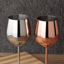 Load image into Gallery viewer, Stemmed Stainless Steel Wine Glasses, Elegant Silver Tone Drinkware for Cocktails
