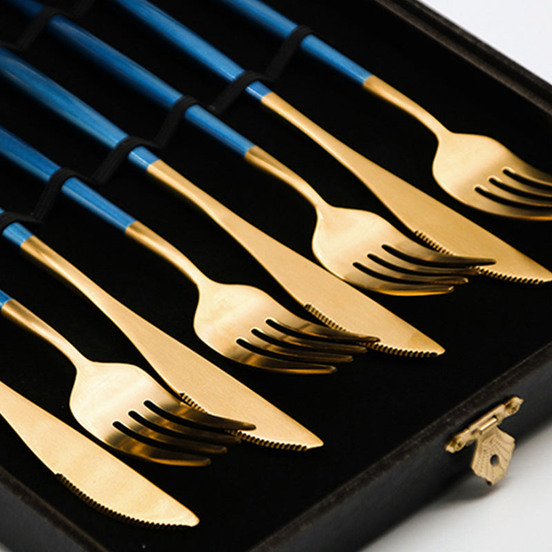 Blue Gold Cutlery Gift Box