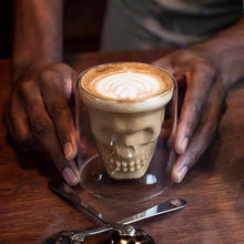 Load image into Gallery viewer, Skull Double Cup Coffee Mug  Double-layered Transparent Crystal Skull Head Glass Cup For Household Whiskey Wine Vodka Bar Club Beer Wine Glass
