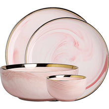 Load image into Gallery viewer, Marble Porcelain Dinnerware, Matte Pink
