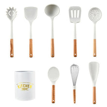 Load image into Gallery viewer, New Tiffany Blue &amp; White Silicone Cooking Utensils (BPA Free)
