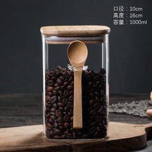 Load image into Gallery viewer, Clear Glass Containers for Pantry with Wooden Spoon
