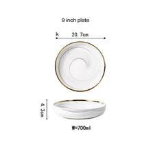 Load image into Gallery viewer, Marble Porcelain Gold Dinnerware, Matte Gray
