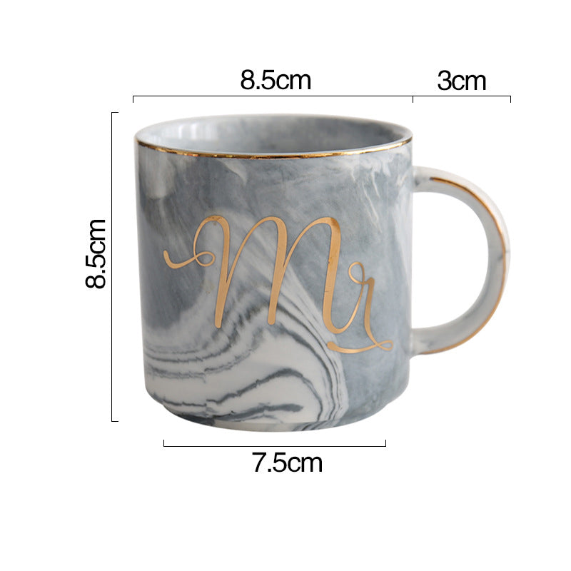 Mr and Mrs Couple Marble Coffee Mug