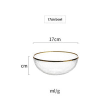Load image into Gallery viewer, Irregular Gold Inlay Edge Glass Serving Bowls and Plates
