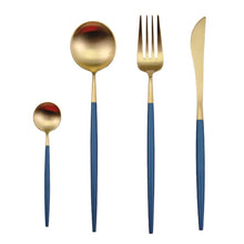 Load image into Gallery viewer, Blue Gold Tableware Cutlery Set

