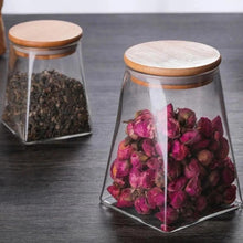 Load image into Gallery viewer, Jar Container Decorative Canister Terrarium Vase With Extra Wide Mouth Wooden Lid
