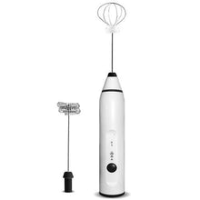 Load image into Gallery viewer, Rechargeable Milk Frother Handheld With 3 Stainless Whisk and Charging Base
