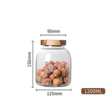 Load image into Gallery viewer, Glass Kitchen Container with Acacia Wood Air-tight Lid
