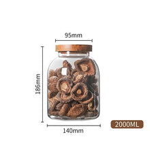 Load image into Gallery viewer, Glass Kitchen Container with Acacia Wood Air-tight Lid
