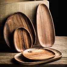 Load image into Gallery viewer, Round Wood Plates, Perfect for Serving, Sushi, Cheese, Sandwiches
