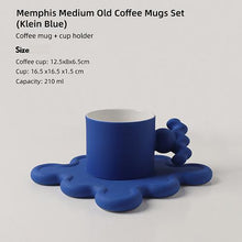 Load image into Gallery viewer, Trend Klein Blue Handmade Ceramic Cups With Big Handle For Coffee Tea Milk Creative Splash Ink Mugs Gifts Home Office Drinkware

