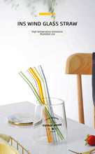 Load image into Gallery viewer, Multi-Color Reusable Glass Straws Set
