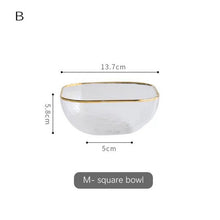 Load image into Gallery viewer, Hammered Texture Glass Bowl with Gold Trim
